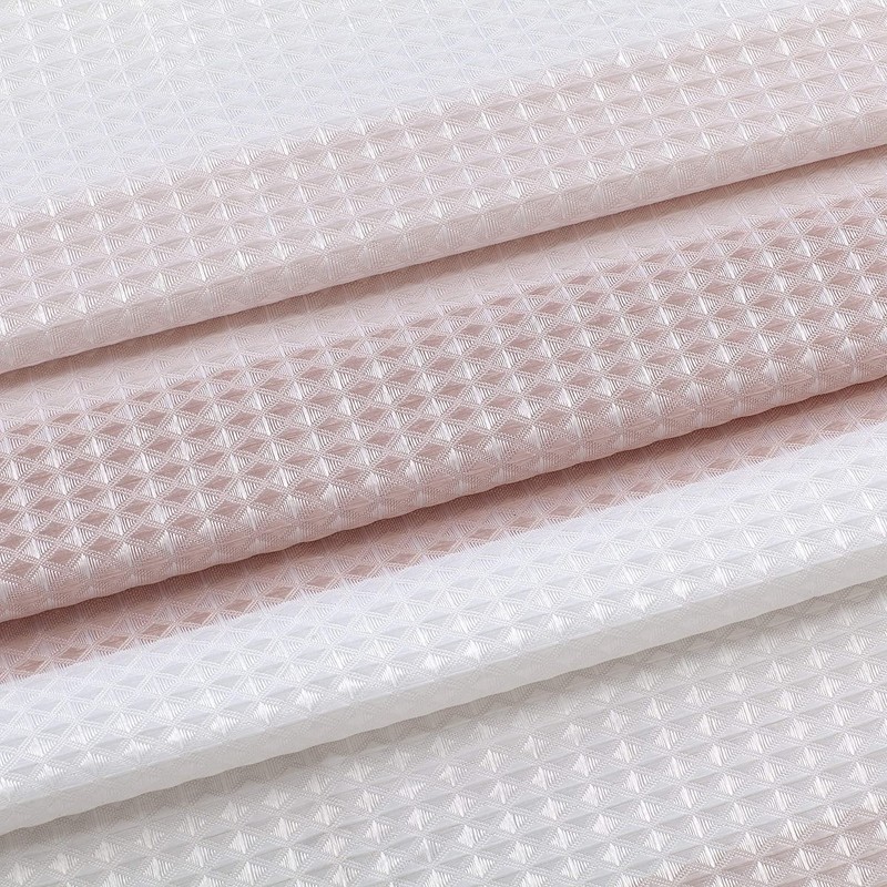 Dainty Home Ombre Waffle Weave Shower Curtain (Blush with 12