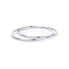 PAVOI Stainless Steel Two Bangle Bracelet Set for Women | 2 Elegant Lightweight Stacking Bracelets Pack | Small/Medium Size, Small/Medium, no gemstone