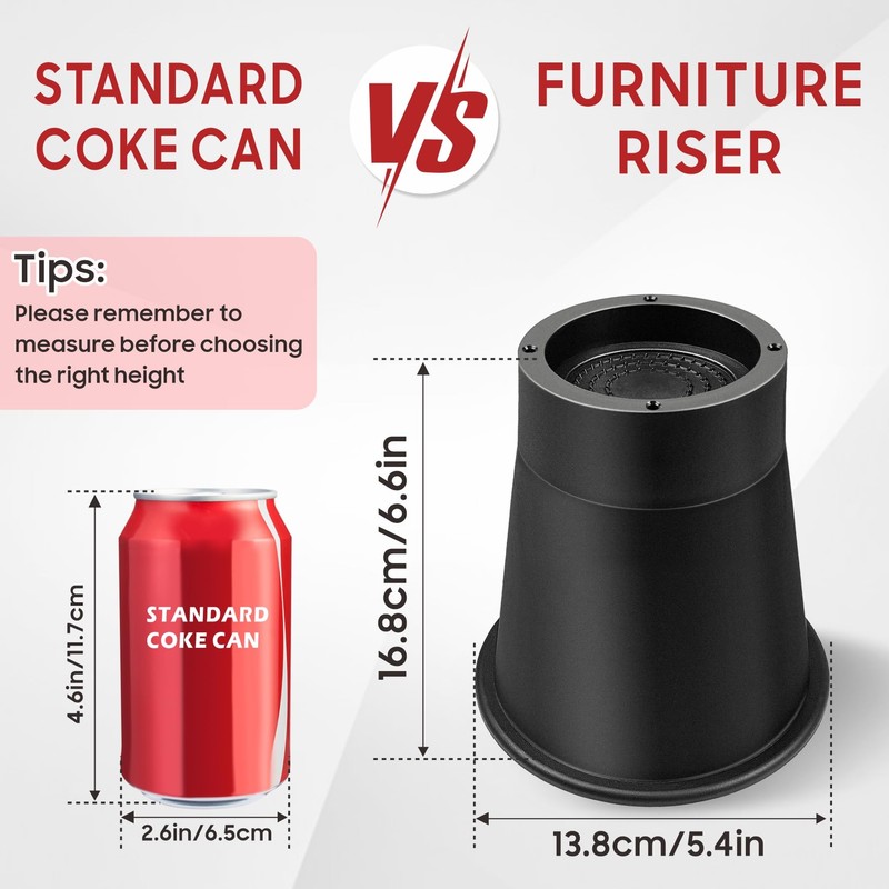 MixDora Bed Risers 4, 6 Inch Stackable Furniture Risers Heavy