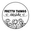 PartyMommy 30 PRETTY THINGS INSIDE STICKERS ENVELOPE SEALS LABELS 1.5" ROUND SMALL BUSINESS