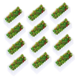Operitacx 12St weißer Pflanzer Artificial Flower sztuczne kwiaty Miniature Flower Box Jakobsweg Mini-Landschaft Mini-Blumenbeete landschaftlich gestalten Mini-Haushandwerk Plastik