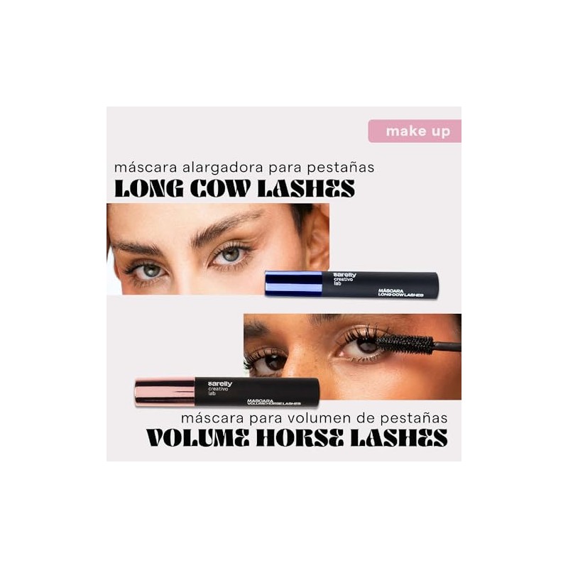 Sarelly Kit de 2 Máscaras de Pestañas Waterproof, Cow Lashes