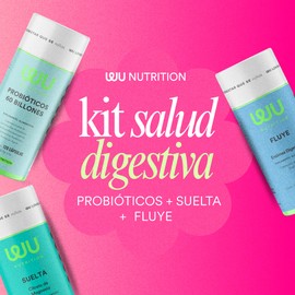WU Nutrition Kit Salud Digestiva | Probióticos, Fluye y Suelta | Probióticos 60B, Enzimas Digestivas y Citrato de Magnesio | Apoyo Intestinal, Antiinflamatorio, Colon Limpio y Regularidad | 360 Cápsulas Naturales