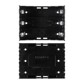 Coliao 6pcs 18650 Battery Case Holder 3 Slots X 3.7V 18650 Battery Storage Box, in Parallel Black Plastic Batteries Clip Box with Pin for DIY Parallel or Series Circuit PCB Projects
