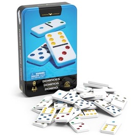 Spin Master Games Cardinal, Dominó Doble Seis, Set Juegos de Mesa clásicos Juegos para niños Juegos de Estrategia Juegos de Mesa para Adultos y niños 