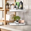 Simple Houseware 2-Tier Corner Bathroom Countertop Organizer, White