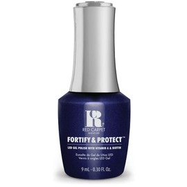 Red Carpet Manicure Fortify & Protect Deep Blue Shimmer Gel Polish for Strong, Healthy Nails - Infused with Vitamin A & Biotin - (New Year, New Glam) Led Nail Gel Color, 0.3 Fl Oz