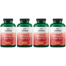 Swanson Omega 3 Fish Oil Supplement Heart Brain and Joint Support GMO-Free EFAs 180 mg EPA Plus 120 mg DHA 150 Softgel Capsules Lemon Flavor (4 Pack)