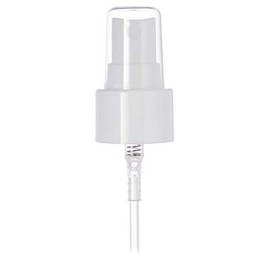 24-410 Smooth Skirt Fine Mist Fingertip Sprayer. With Clear Overcap. 6.875 inch Dip Tube. (WHITE, 20)