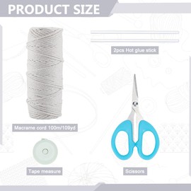 FREEBLOSS Makramee Korb Set Zum Organisieren von Boho Dekorkörben Aufbewahrungsbehältern Makramee Set Für Anfänger Mit Anleitung Dekorativer Aufbewahrungskorb