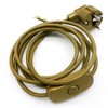 Power Cable with Plug and Switch 2 Metres Gold Connection
