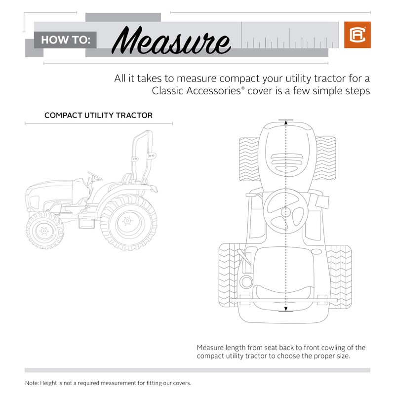 Classic Accessories StormPro Waterproof Heavy-Duty Compact Utility Tractor Cover