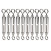 10pcs Eye and Eye Turnbuckle Wire Tensioner Strainer Stainless Steel