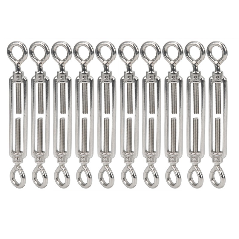 10pcs Eye and Eye Turnbuckle Wire Tensioner Strainer Stainless Steel