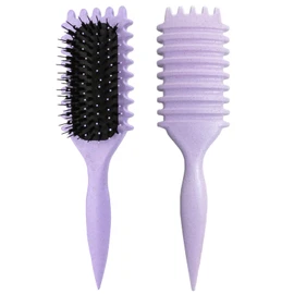 New Curly Hair Brush 2025 Newest Brush Less Pulling Styling Brush for Men and Women, Curl Brush,Boar Bristle Hair Brush Styling for Detangling (Purple)