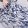 ORINOVA Tie-dye Blue Cozy Faux Fur Throw Blanket for Couch