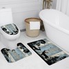 MYUSRE Rustic Cabin Deer Shower Curtain Set with Bathroom Rugs,
