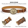 BISON DENIM BISON DENIM Men's Western Double embossed leather belts