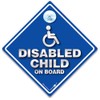 Disabled Child on Board Car Sign with Suction Cup, 14