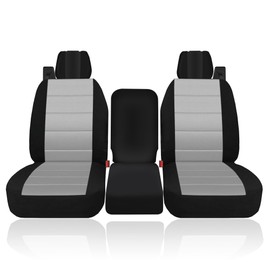 EDIETH Heavy-Duty Oxford Fabric Seat Covers Compatible with Ford F150 XL/Standard Cab 2004-2008, Front 40/20/40 Split Bench with Integrated Seatbelts & Solid Armrest-Gray