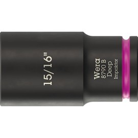 Wera 05005575001 8790 B Impaktor Deep Socket with 3/8 Inch Drive 15/16 Inch x 63 mm