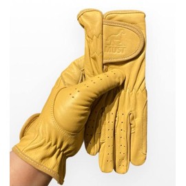 Sulkhanz Real leather horse riding gloves for ladies in YELLOW, TAN, DARK BROWN, & BLACK Women equestrian gloves (Small, Yellow)