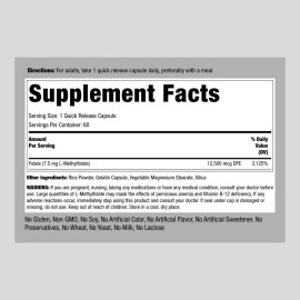 Piping Rock L Methylfolate 7.5 mg | 60 Capsules | Extra Strength | Non-GMO | by Piping Rock