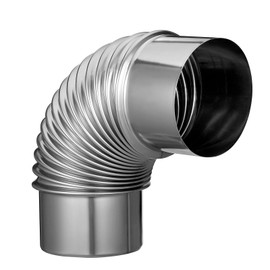 PRETYZOOM Chimney Elbow, Spiral Duct Fitting, Plumbing Connection, For Ventilation and Exhaust Systems, Stainless Steel, Diameter 3.5 inches (90 mm), Diameter 3.5 inches (90 mm), Diameter 3.5 inches