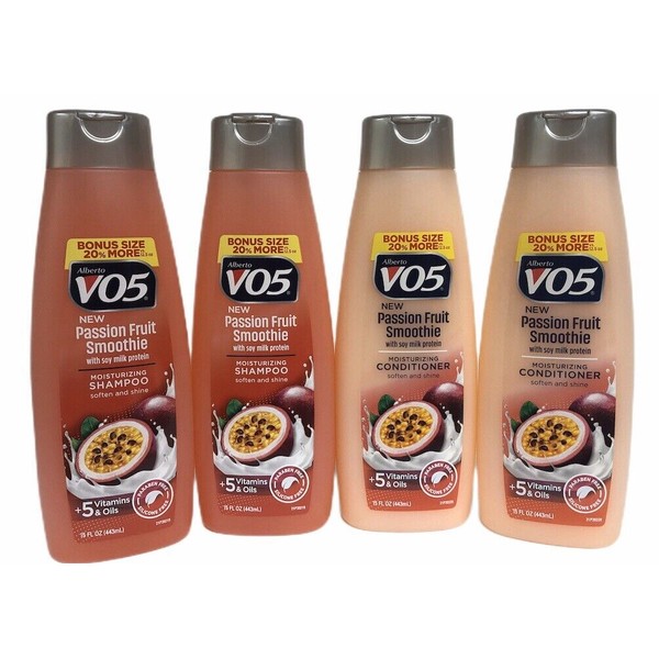 4pk V05 VO5 MOISTURIZING Shampoo Conditioner Passion Fruit Smoothie 15oz 
