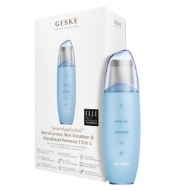 GESKE SmartAppGuided™ MicroCurrent Skin Scrubber & Blackhead Remover, 9 in 1, Skincare Tools, Face Cleaning, Anti Ageing and Cleansing, Professional Face Tightening, Blackhead Remover