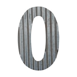 COLLECTIVE HOME - 12" Metal Letter Wall Decor, Galvanized Steel Numbers, Rustic Hanging Decor Symbols, Corrugated Metal Decoration, House Number (0)