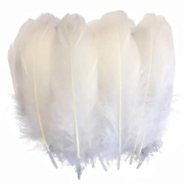 SSZYMAOYI Feathers, Artificial Feathers, 50 Sheets, 3.9 - 6.7 inches (10 - 17 cm), Feather Shower, Plenty of Goose Feathers, Party Decoration, Dream Catcher, Craft Materials, DIY Decorative