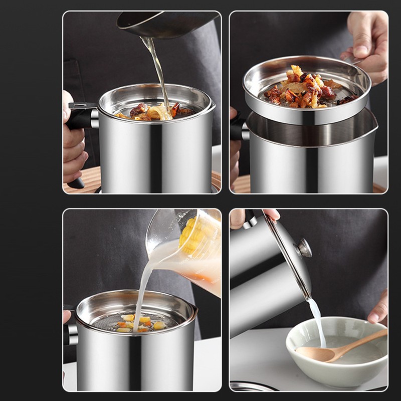 Oil Strainer Pot Filter Screen Large Capacity Multifunctional 304 Stainless
