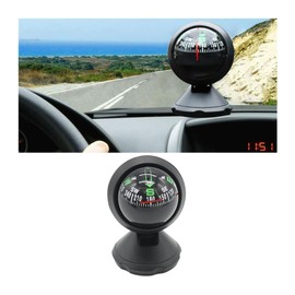 Car Compass Ball, Dash Mount Adjustable Compass Ball with Bottom Stick, Navigation Hiking Direction Pointing Guide Ball for Marine Boat Truck Caravan Outdoor, Universal Car Accessories