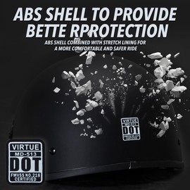 Cartman Cruiser Scooter Motorcycle Half Face Helmet,Matte Black Graphics, DOT Approved for Bike Scooter ATV UTV Chopper, Small