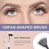 3 Stück schwarze Wimperntusche-Fächerpinsel, Premium-Wimpernpinsel, Wimpernstab-Pinsel, Make-up-Werkzeuge, faltbarer Winkel, gewellte