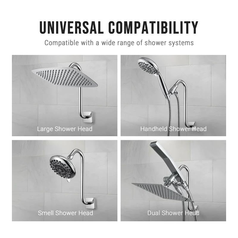 G-Promise All Metal 12-Inch S Shaped Shower Arm with Flange