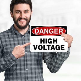 Danger High Voltage Sign, 10x14 Inches, Rust Free .040 Aluminum, Fade Resistant, Made in USA by My Sign Center