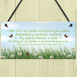 Garden Memorial Sign Hanging Outdoor Sign Wall Door Plaque Summerhouse Sign