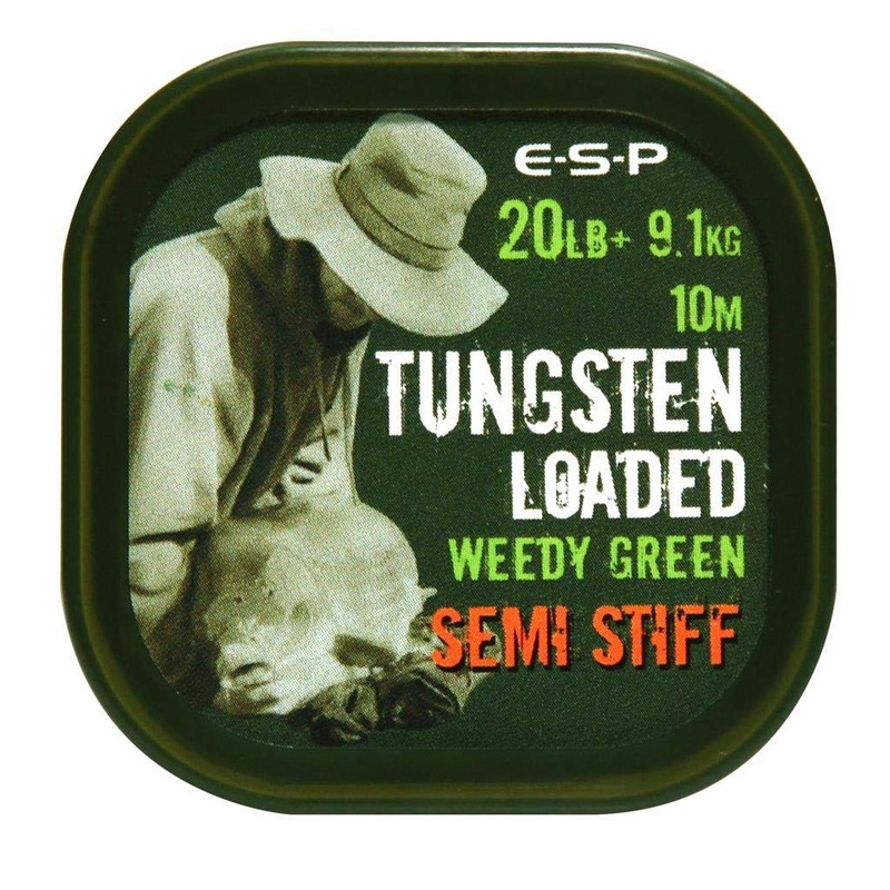 ESP Tungsten Loaded X-Stiff Hooklength 10m Spool Weedy Green
