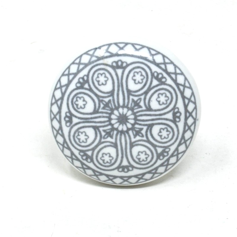 ARTISNO Hand Painted Mandala Ceramic Cabinet Drawer Pull/Use for Cupboard,