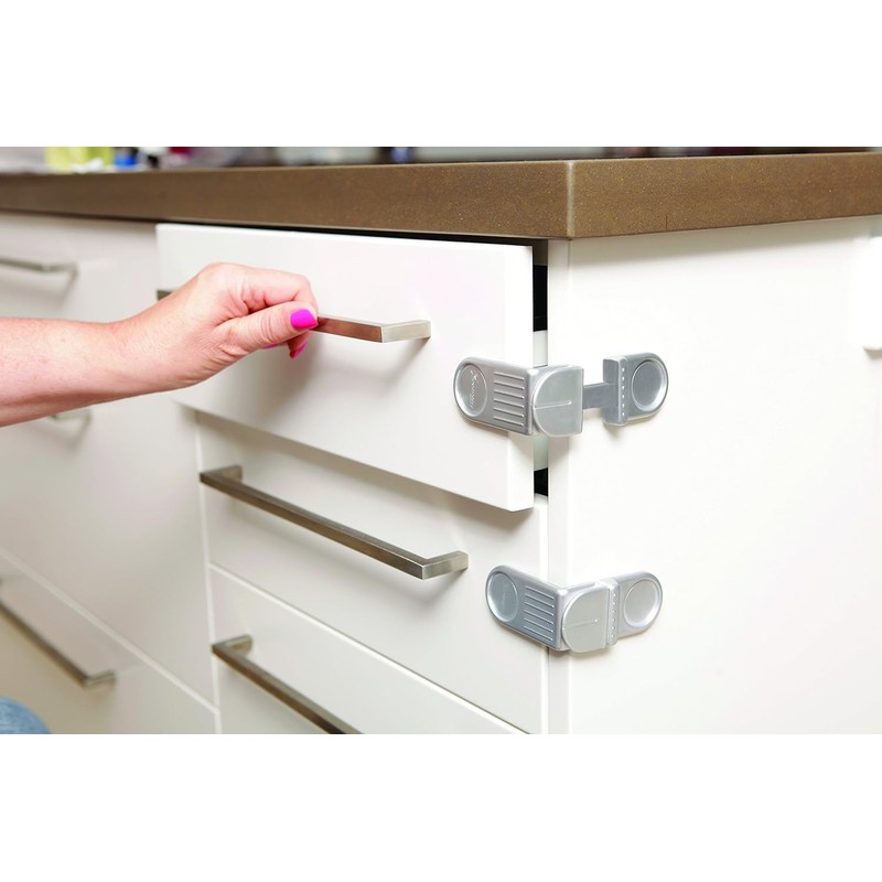 Dreambaby Baby Safety Angle Lock for Baby Proofing Drawers and