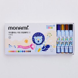 Monami [Monami] Gadi Plus Kids Oil-Based Marker Set (12 Colors, Bullet Tip)