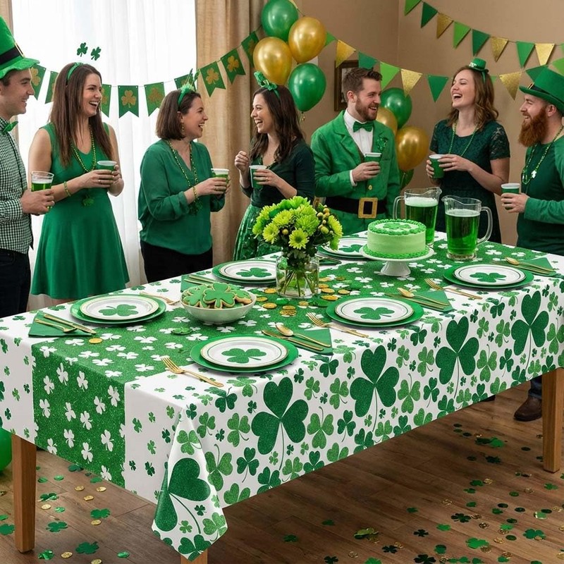 Blync 3 Pcs St. Patrick's Day Tablecloths, 54 x 108
