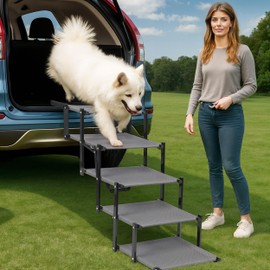 Dog Car Steps – Portable Non-Slip Pet Stairs for High Cars, SUVs & Trucks, Foldable Design, 200 lb Support | EOSET