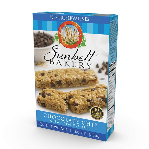 Sunbelt Bakery Chocolate Chip Chewy Granola Bars, 1.1 OZ, 120 Count (12 Boxes)