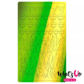 Whats Up Nails Dripping Flames Stickers (Lime) - Daily Charme Collaboration, Nail Stickers