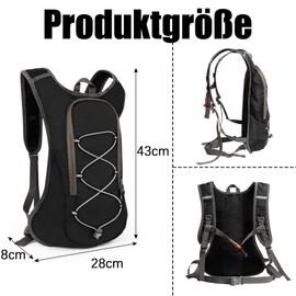 Lollanda Bicycle Backpack, Hiking Backpack, Small, Waterproof Backpacks for Men and Women, MTB Backpack for Cycling, Camping, Running, black