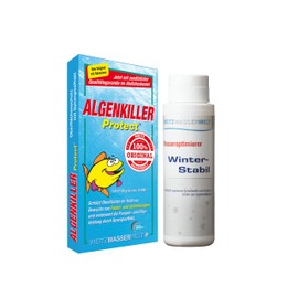 Autumn/Winter Economy Set – Strong Duo Against Explosive Reproduction of Algae in Spring. Winter Stable Breaks Down Mud & Reduces Pollutants. Algae Killer Protect® Against Algae and Algae Growth.
