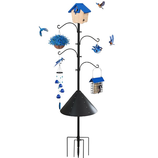 Bird Feeder Pole, Heavy Duty Bird House Pole with Squirrel